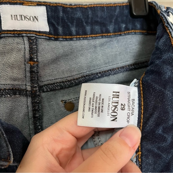 Hudson Bacara Straight Crop Cuffed Jeans in Sere Wash - Picture 7 of 9